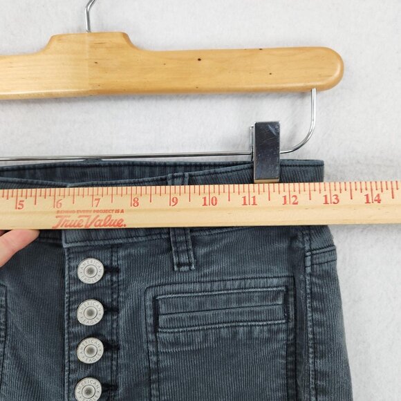 American Eagle Pants Womens 0 Gray Corduroy Super Hi Rise Flare Button Fly - Picture 3 of 12